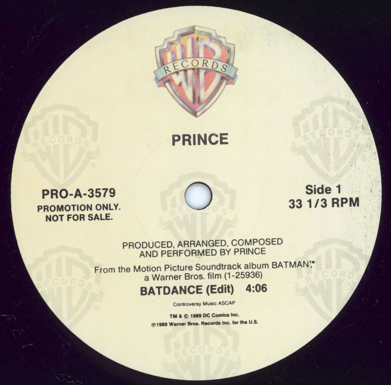 Prince Batdance US Promo 12" vinyl RareVinyl.com