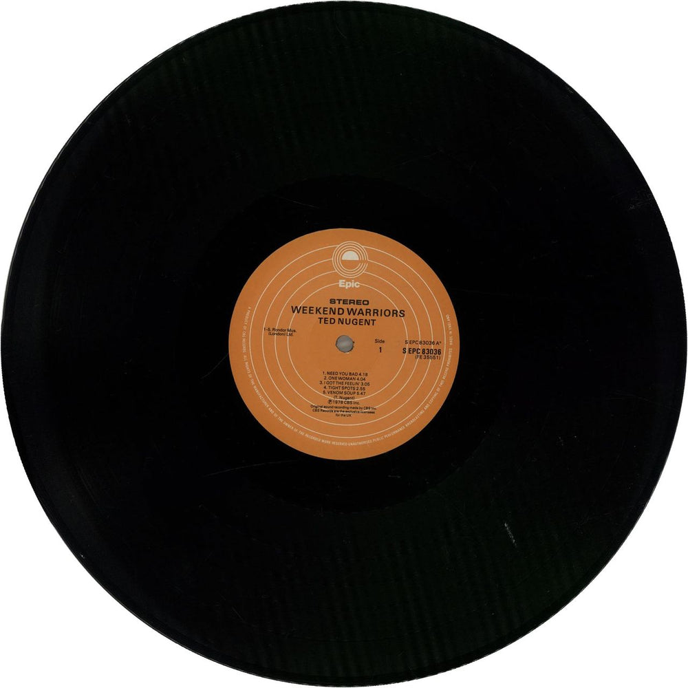 Ted Nugent Weekend Warriors UK vinyl LP album (LP record) TEDLPWE583546