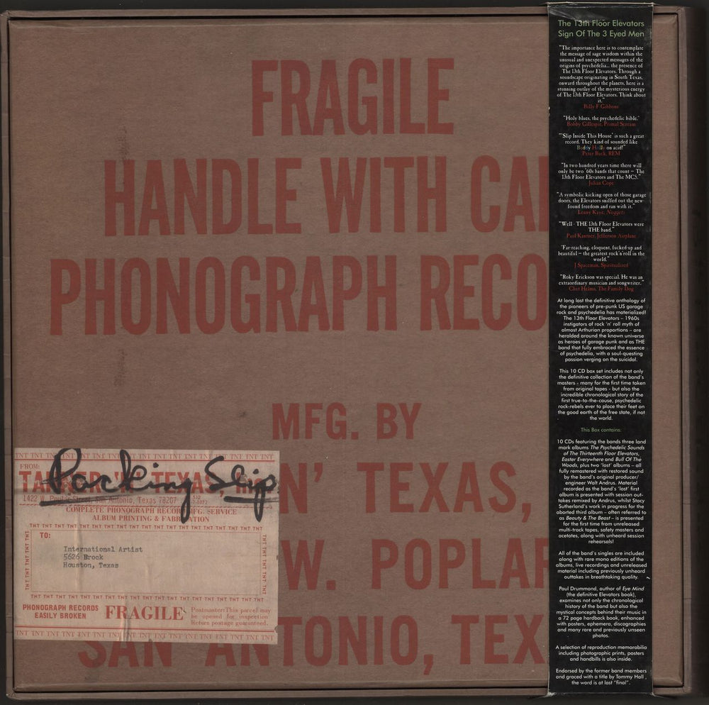 13th Floor Elevators Sign Of The 3 Eyed Men + Belly Band UK CD Album Box Set 13FDXSI724064