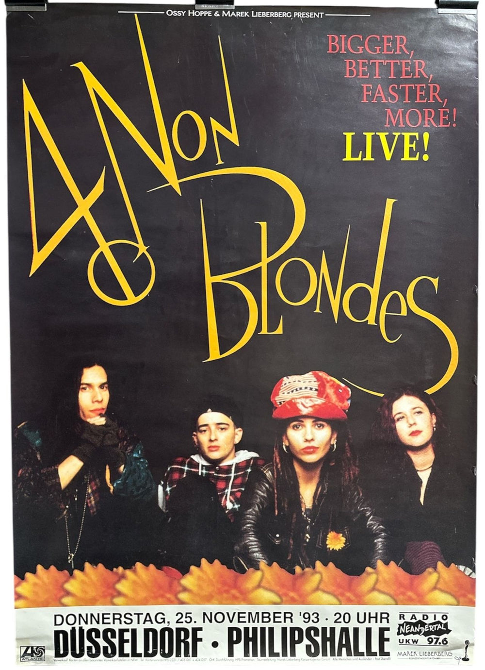 4 Non Blondes Bigger, Better, Faster, More! German Promo poster 33" X 23.5"