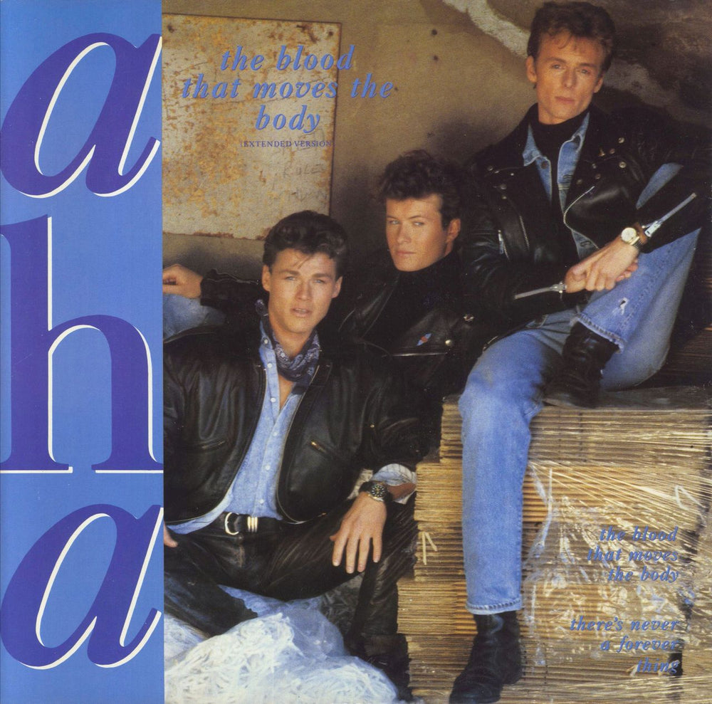 A-Ha The Blood That Moves The Body + Poster UK 12" vinyl single (12 inch record / Maxi-single) W7840TW