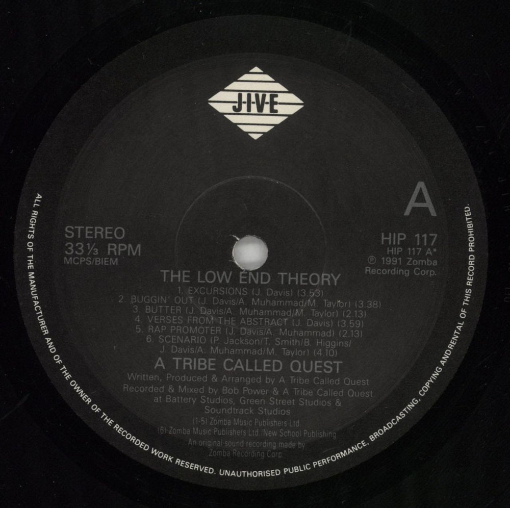 A Tribe Called Quest The Low End Theory - 1st - VG UK vinyl LP album (LP record) TCQLPTH864109
