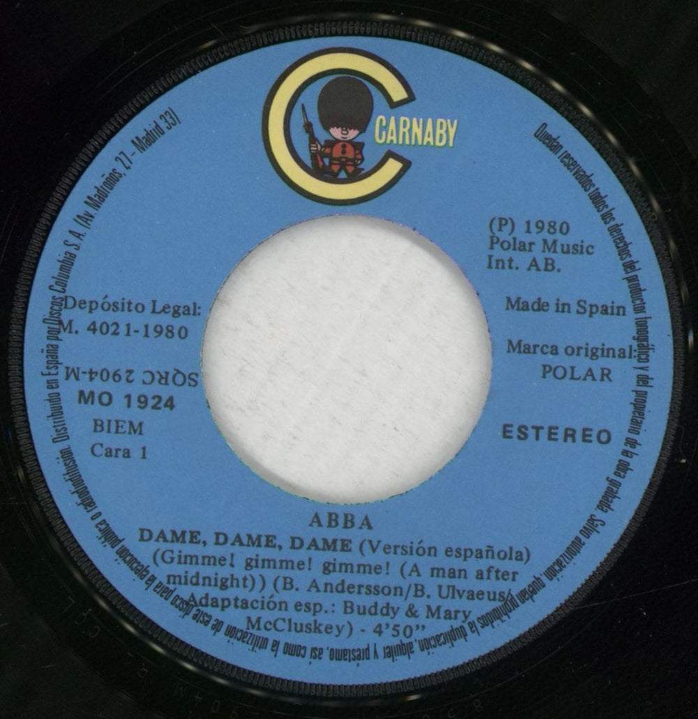Abba Dame! Dame! Dame! Spanish 7" vinyl single (7 inch record / 45) ABB07DA63823