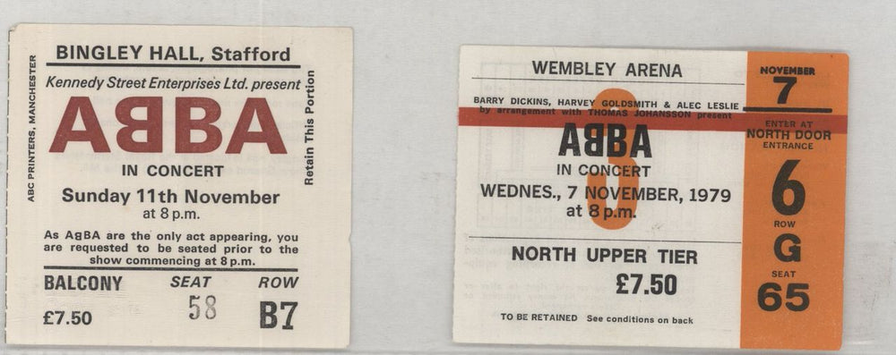 Abba North American & European Tour 1979 + Ticket Stubs UK tour programme ABBTRNO568578