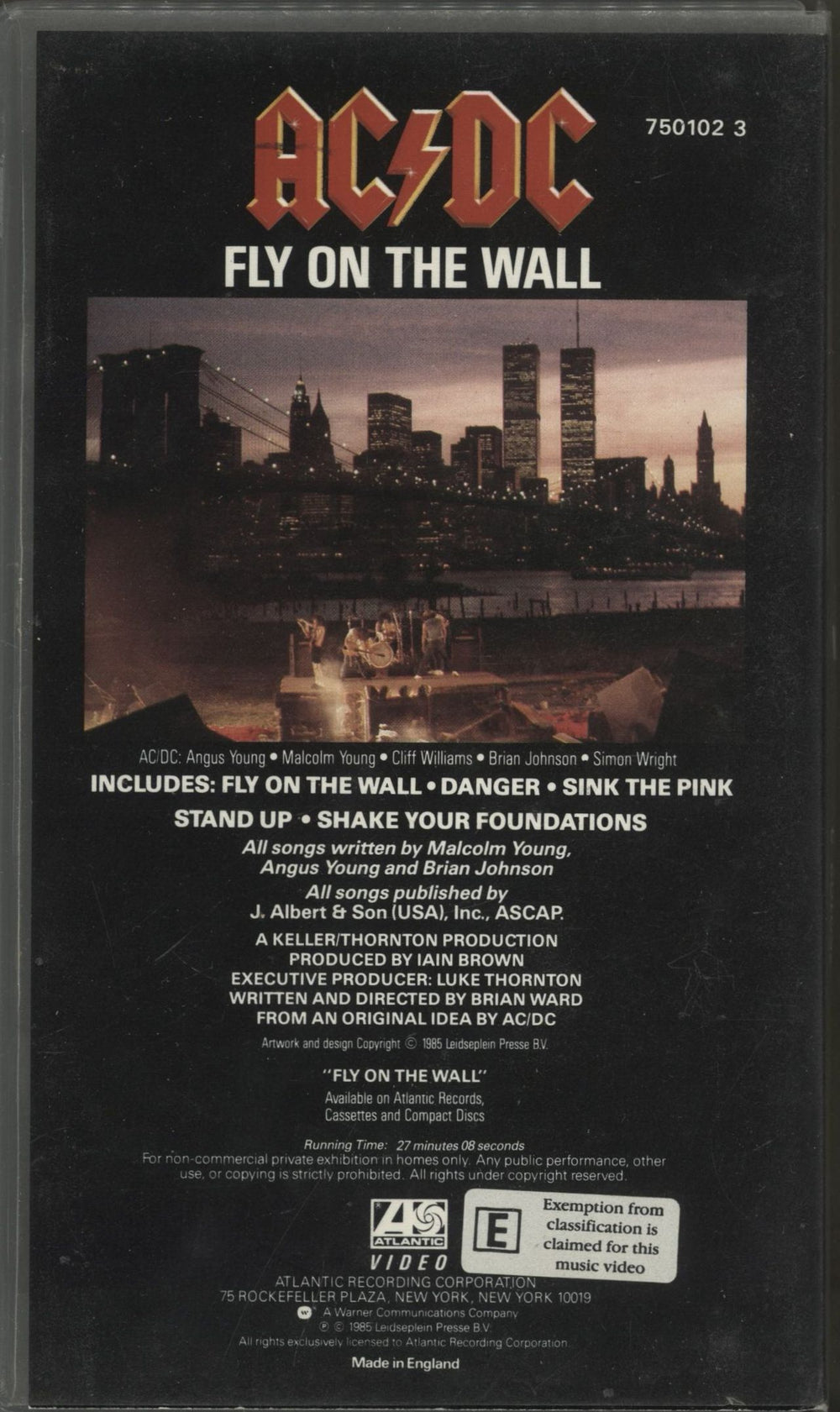 AC/DC Fly On The Wall UK video (VHS or PAL or NTSC)