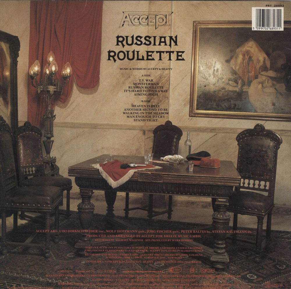 Accept Russian Roulette UK vinyl LP album (LP record) 5099702689311