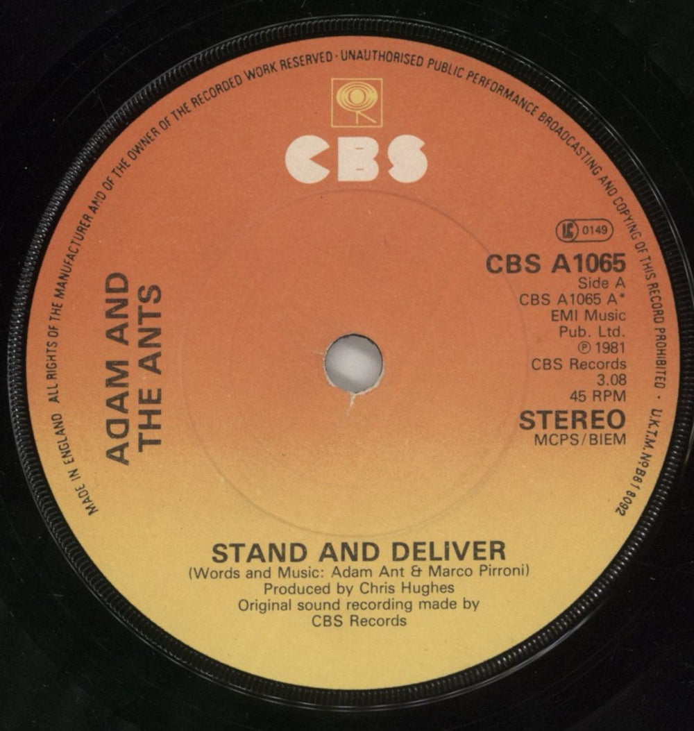 Adam & The Ants Stand & Deliver - Poster Sleeve UK 7" vinyl single (7 inch record / 45) ANT07ST205865