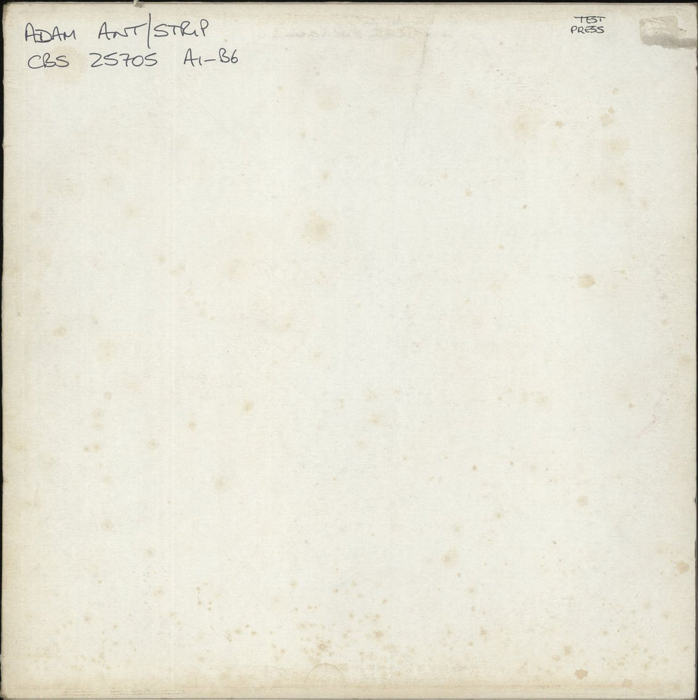 Adam Ant Strip - White label test pressing UK vinyl LP album (LP record) CBS25705