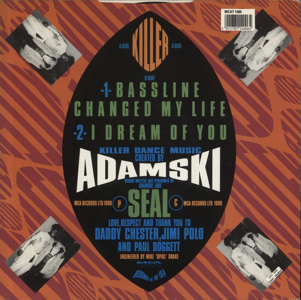Adamski Killer UK 12" vinyl single (12 inch record / Maxi-single) 5011781140064