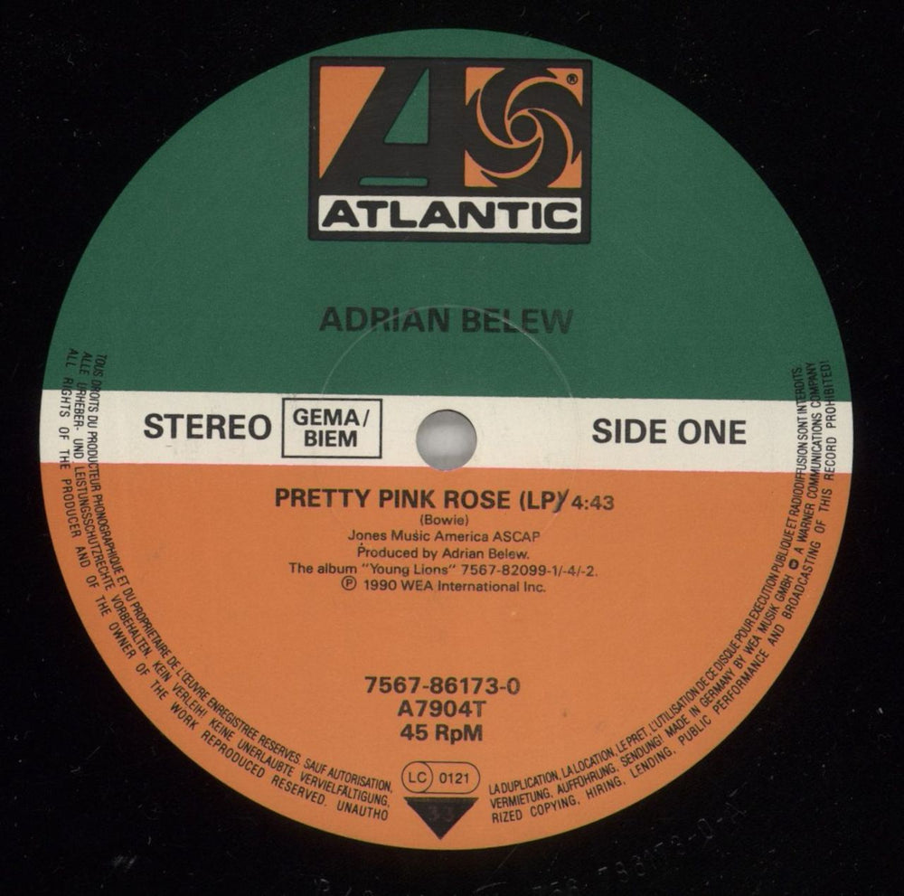 Adrian Belew Pretty Pink Rose UK 12" vinyl single (12 inch record / Maxi-single) BEW12PR76041