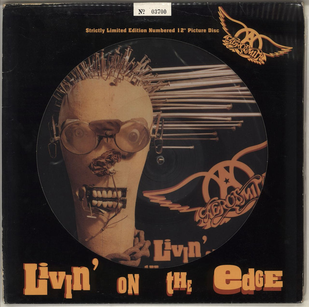 Aerosmith Livin' On The Edge - EX UK 12" vinyl picture disc (12 inch picture record) GFSTP35