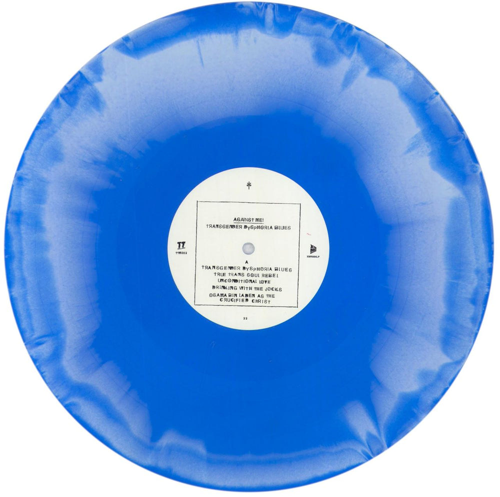 Against Me! Transgender Dysphoria Blues - Blue/White Swirl Vinyl UK vinyl LP album (LP record) AKGLPTR846596