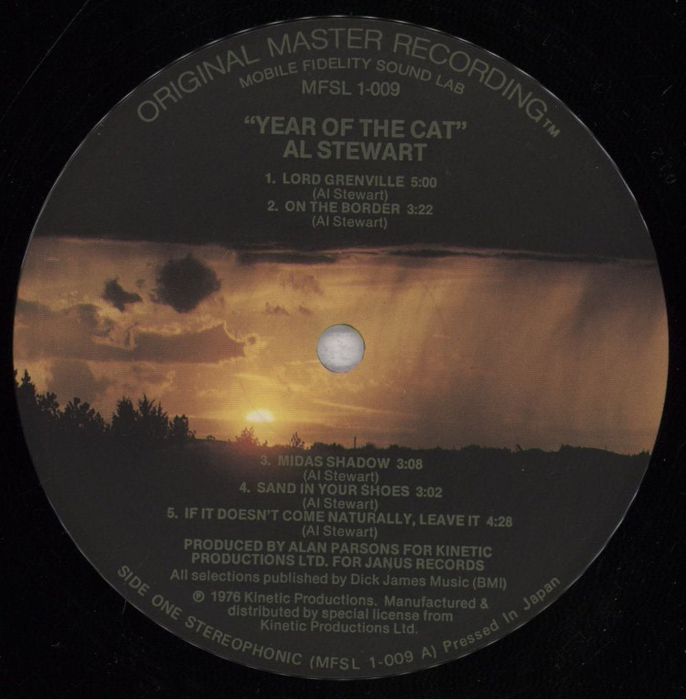 Al Stewart Year Of The Cat - Half-Speed Mastered - VG US vinyl LP album (LP record) ALSLPYE838496