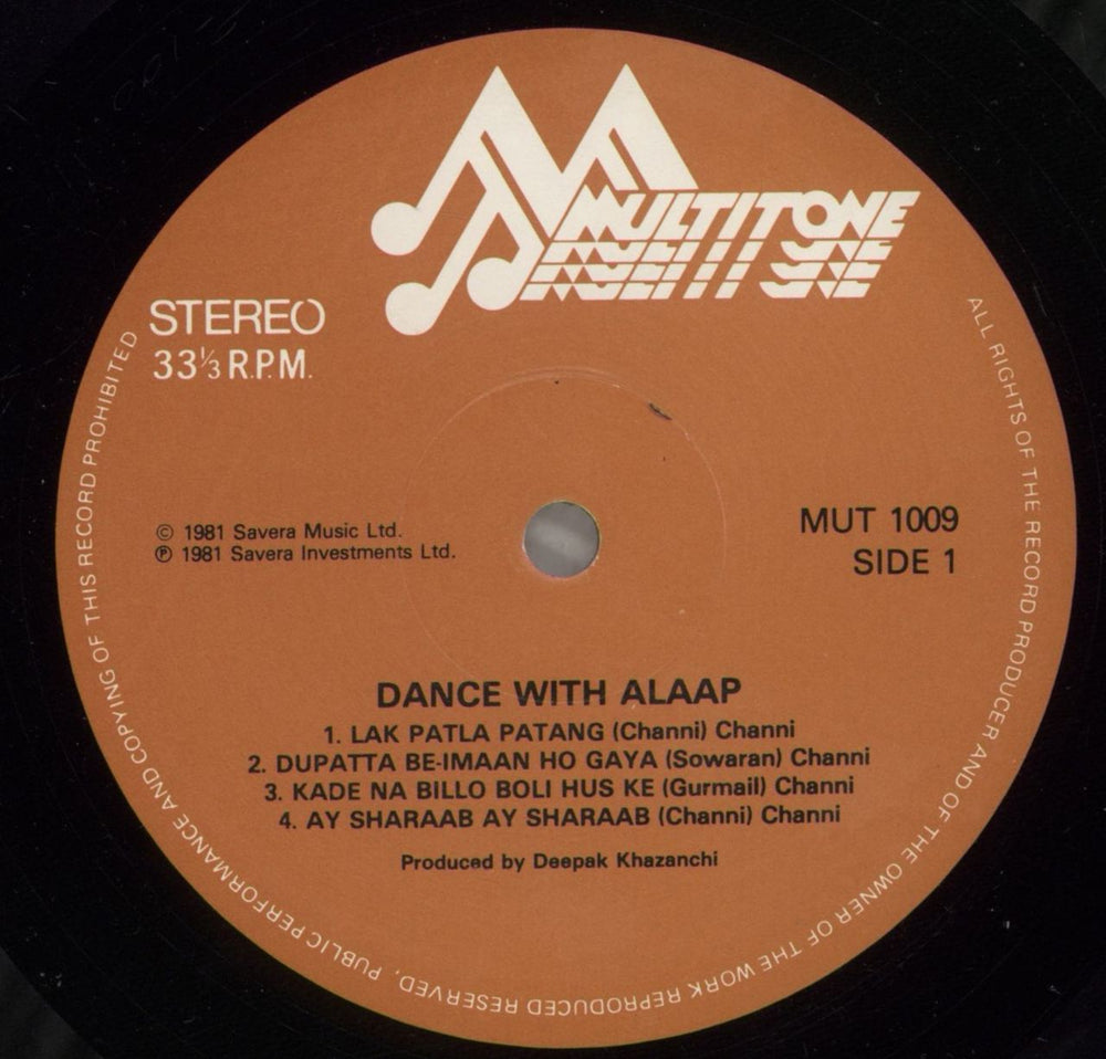 Alaap Dance With Alaap UK vinyl LP album (LP record) 9XBLPDA880822