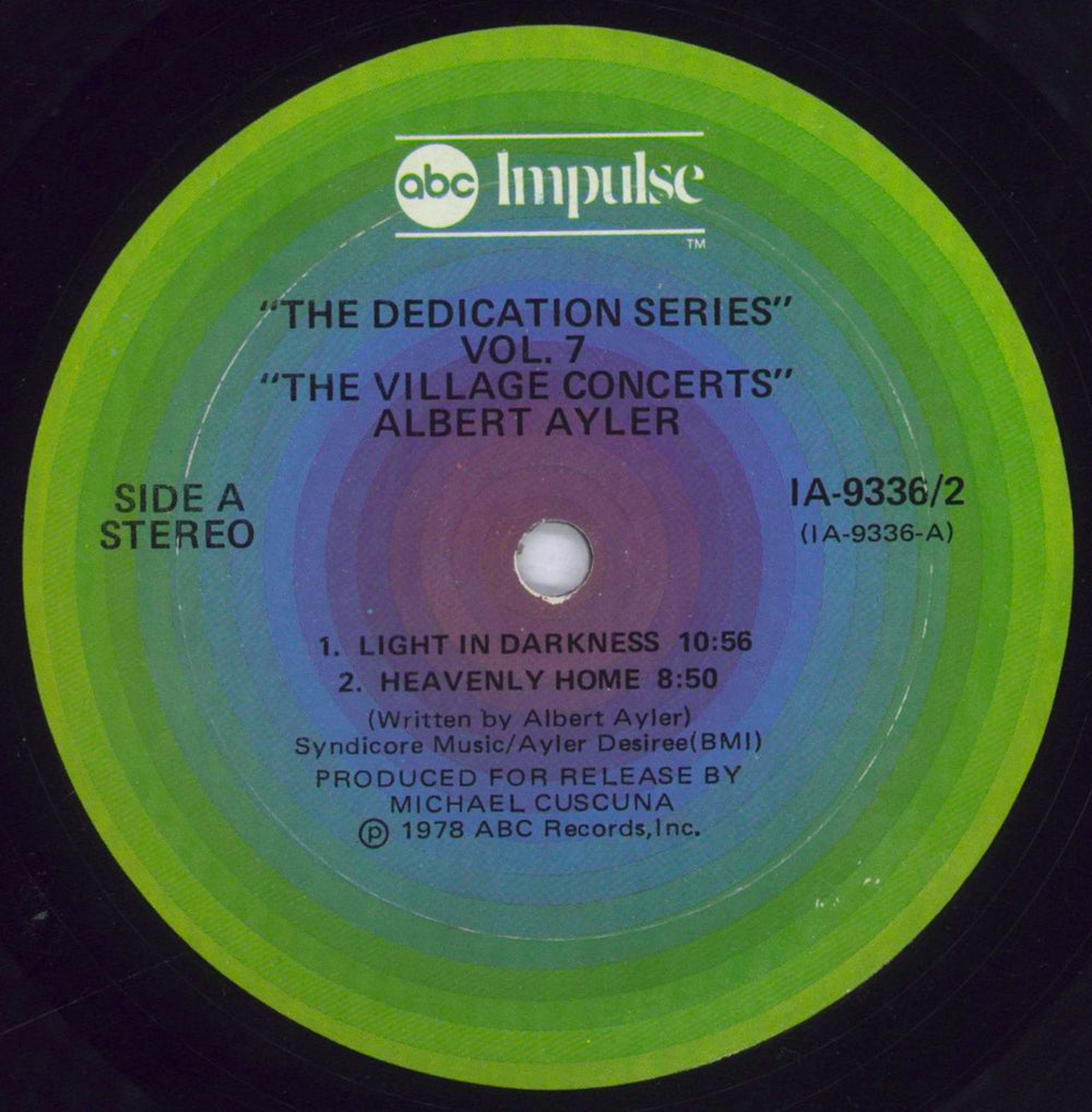 Albert Ayler The Village Concerts US 2-LP vinyl record set (Double LP Album) AYL2LTH832828