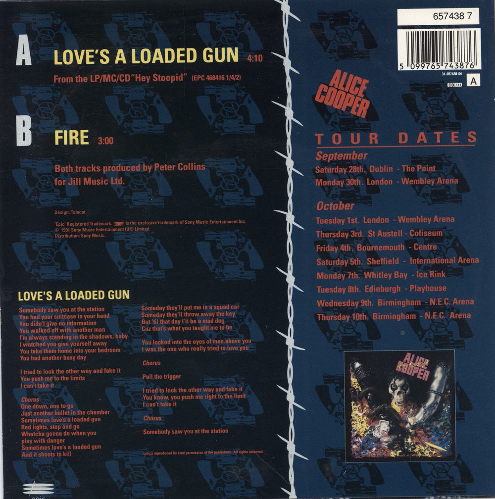 Alice Cooper Love's A Loaded Gun + Competition Insert UK 7" vinyl single (7 inch record / 45) 5099765743876