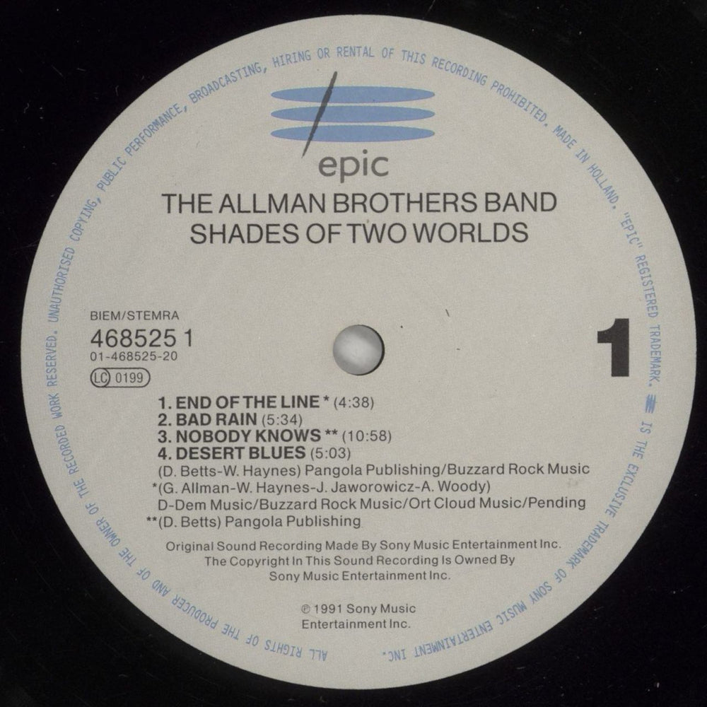 Allman Brothers Band Shades Of Two Worlds - Shrink Dutch vinyl LP album (LP record) ABRLPSH878733