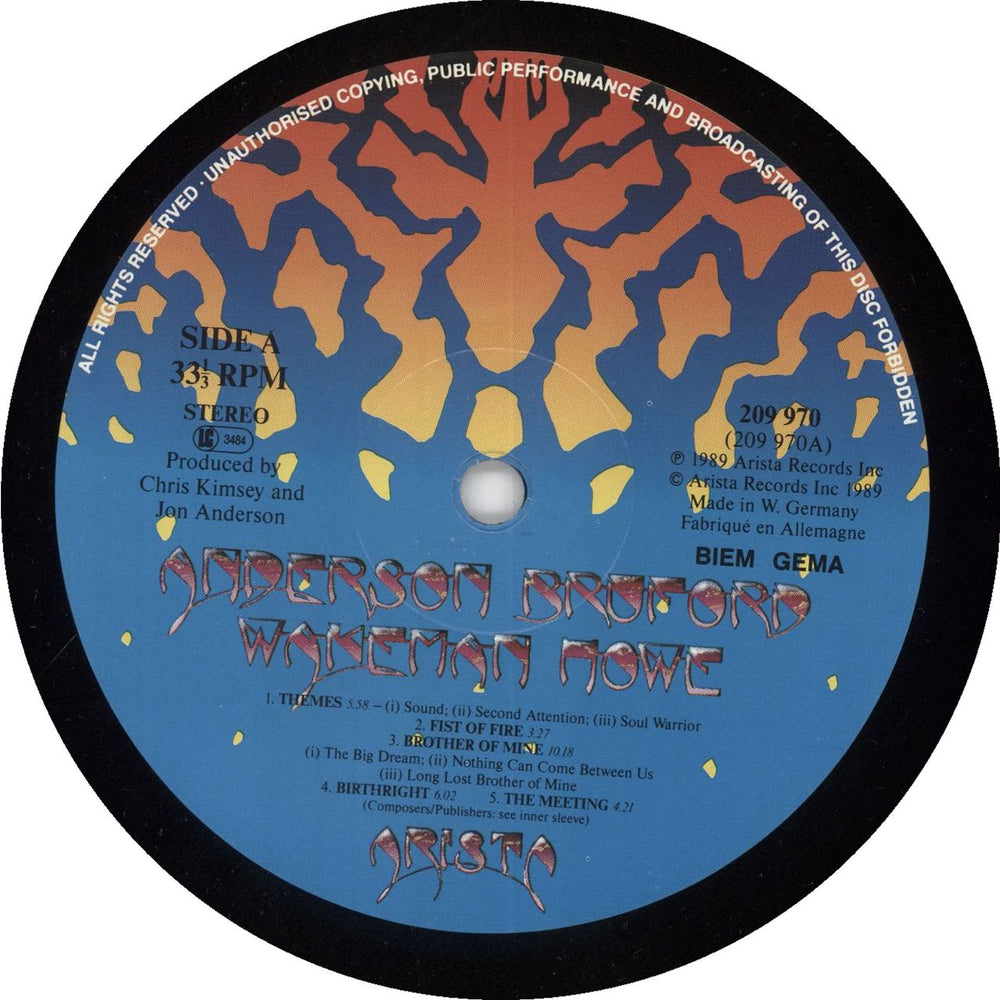 Anderson Bruford Wakeman Howe Anderson Bruford Wakeman Howe - Gatefold - EX German vinyl LP album (LP record) 4007192099702