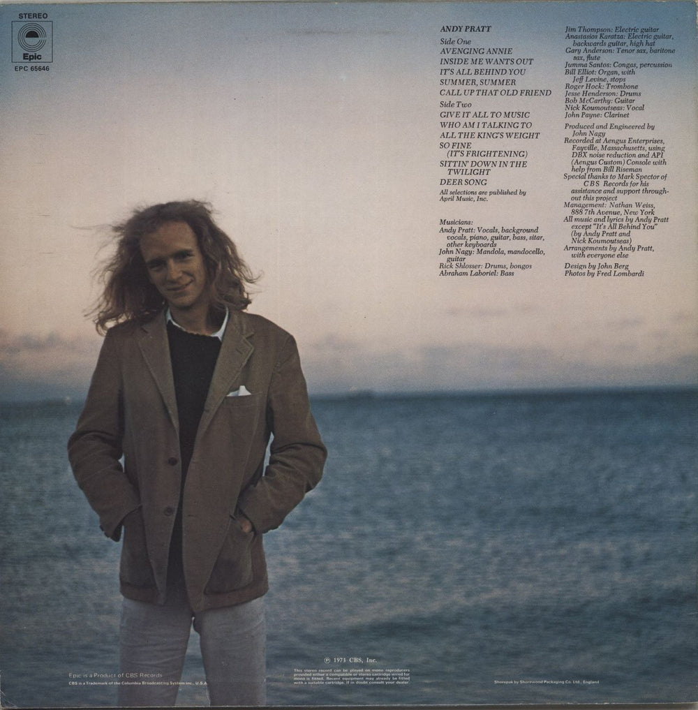 Andy Pratt Andy Pratt UK vinyl LP album (LP record)