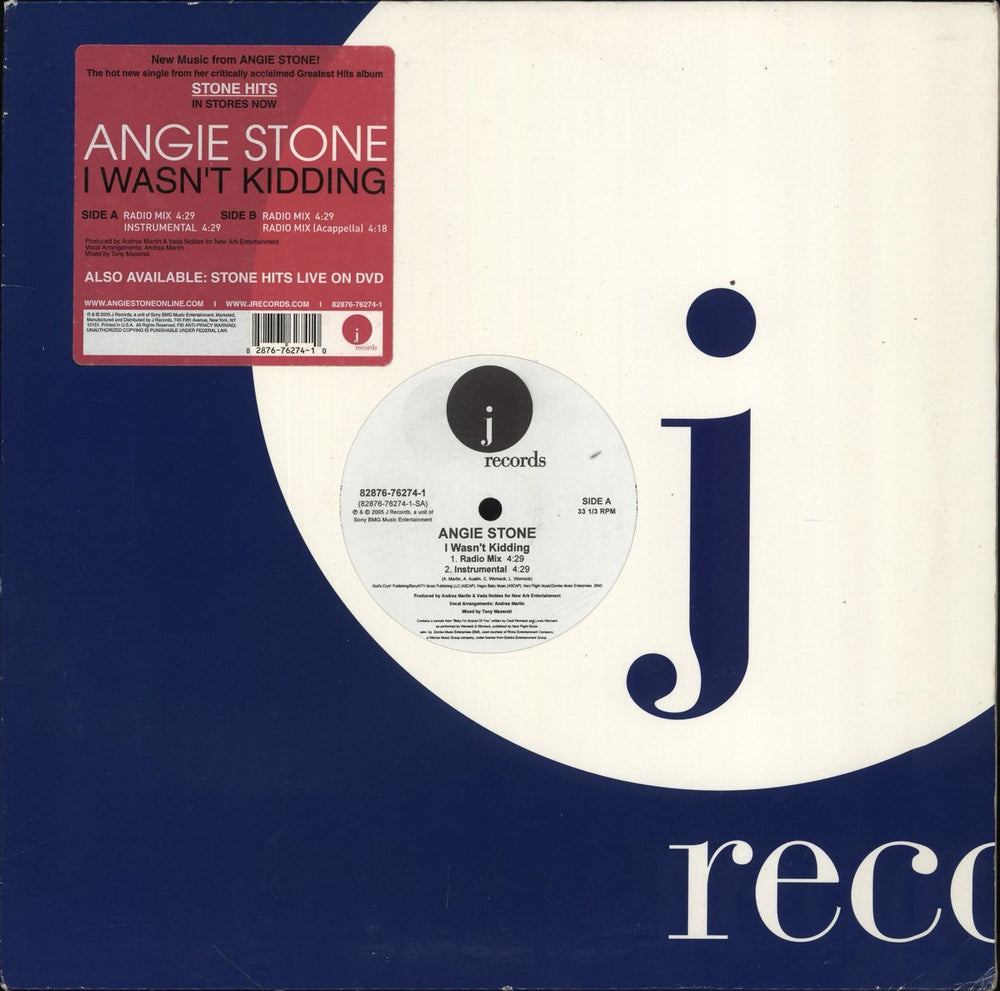 Angie Stone I Wasn't Kidding US 12" vinyl single (12 inch record / Maxi-single) 82876762741