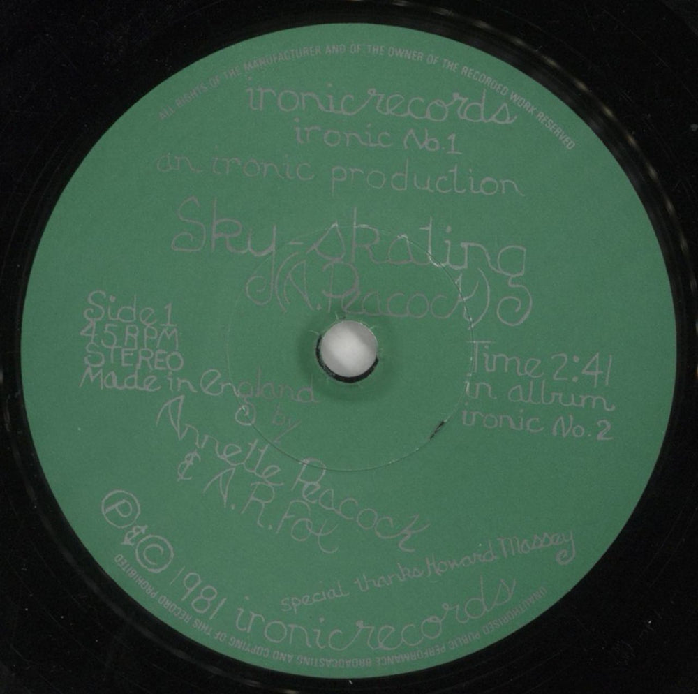 Annette Peacock Sky-Skating UK 7" vinyl single (7 inch record / 45) APK07SK856940