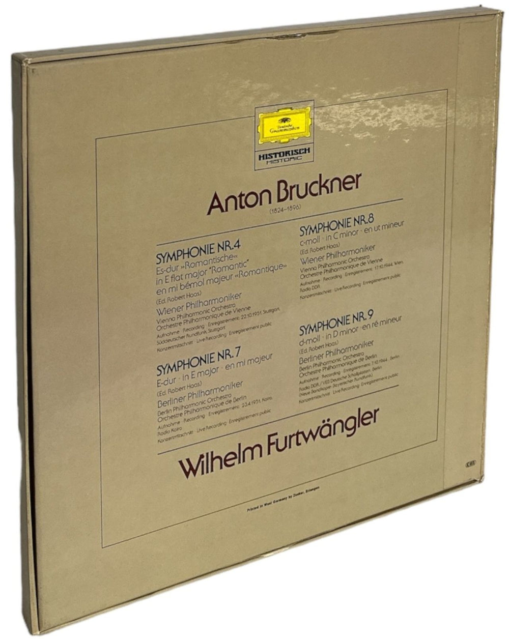 Anton Bruckner Bruckner Symphonien Nr.4.7.8.9 German Vinyl Box Set