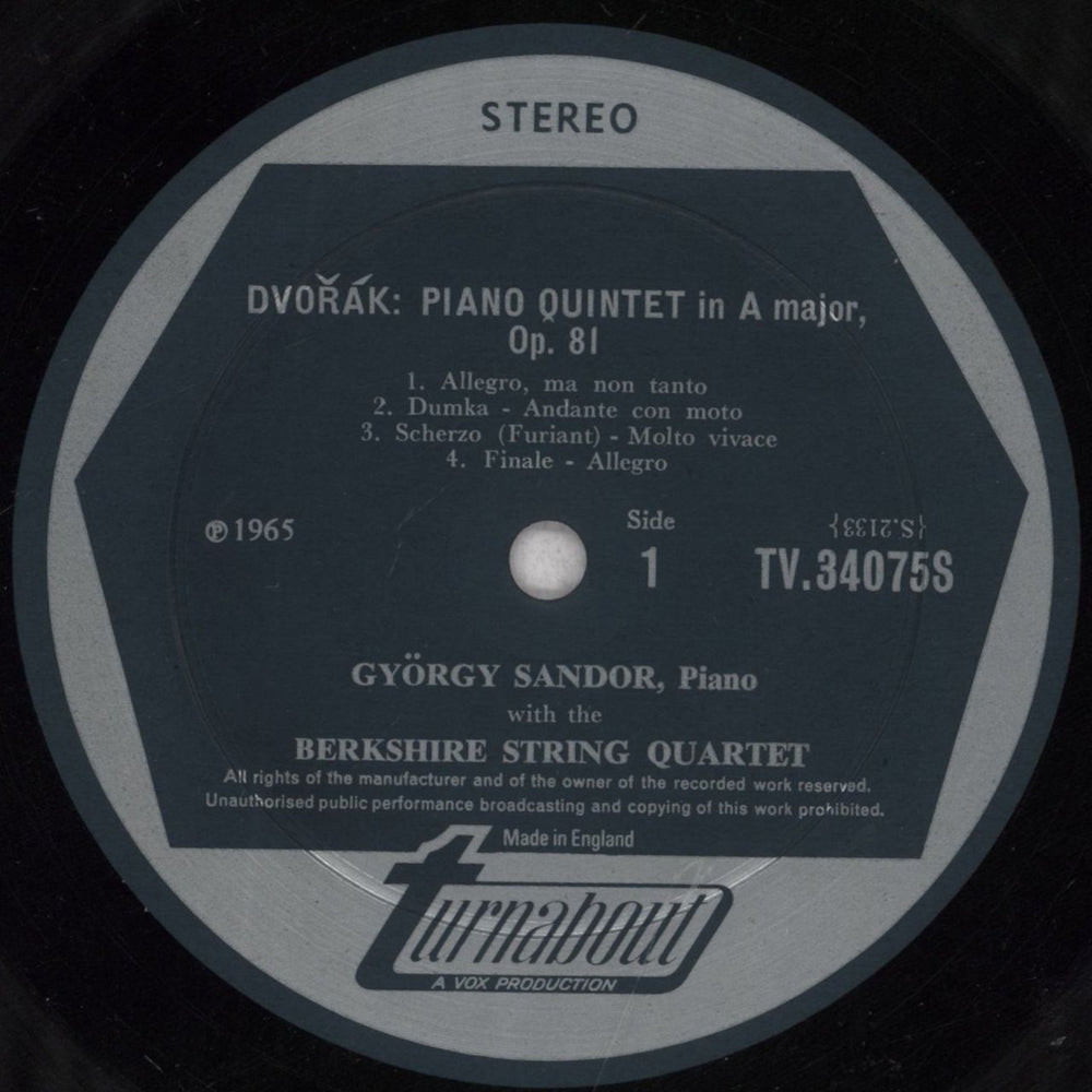 Antonín Dvorák Dvorák: Piano Quintet In A Major, B.155 / Piano Trio In E Minor, B.166 ("Dumky") UK vinyl LP album (LP record) DDQLPDV847748