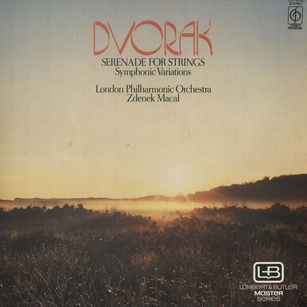 Antonín Dvorák Dvorak: Serenade For Strings - Symphonic Variations UK vinyl LP album (LP record) CFP40345