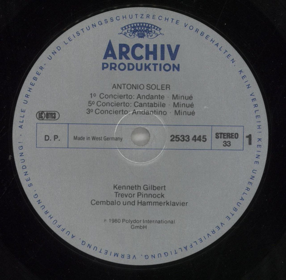 Antonio Soler Antonio Soler: Konzerte Für Zwei Tasteninstrumente German vinyl LP album (LP record) G5XLPAN857730