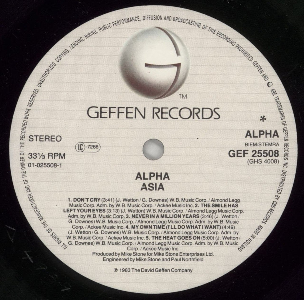 Asia Alpha - Song Hype Sticker UK vinyl LP album (LP record) ASILPAL864366