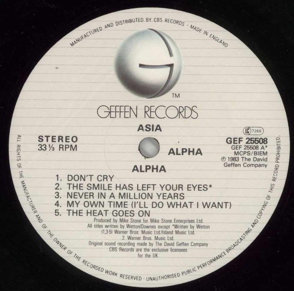 Asia Alpha UK vinyl LP album (LP record) ASILPAL312775