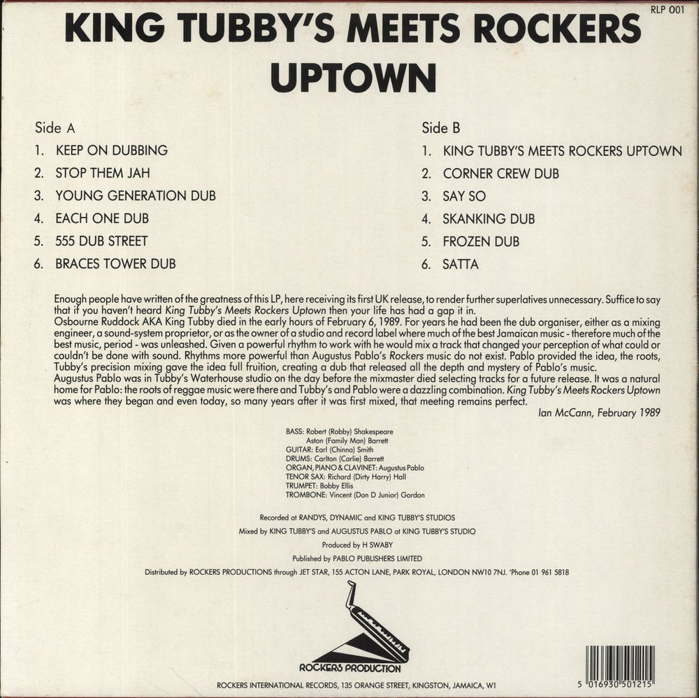 Augustus Pablo King Tubby's Meets Rockers Uptown - EX UK vinyl LP album (LP record) 5016930501215