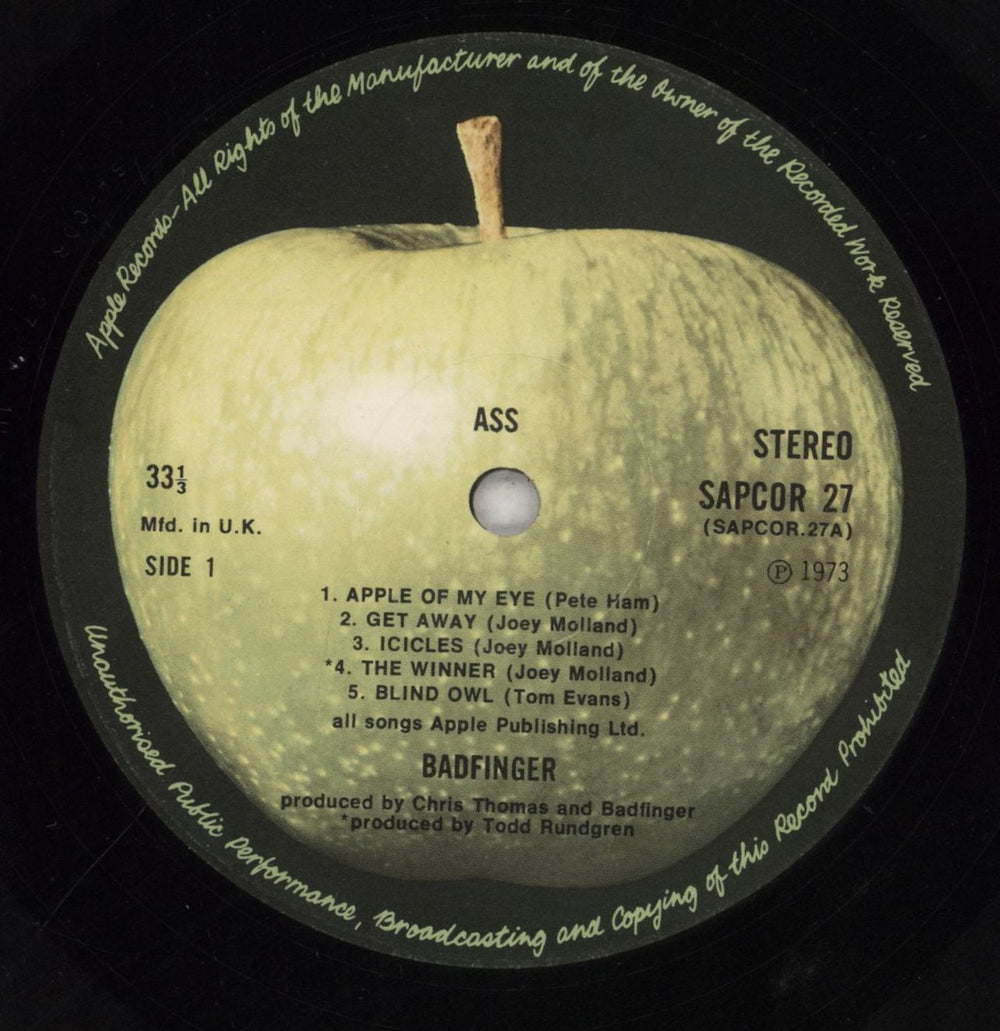 Badfinger Ass UK vinyl LP album (LP record) BDFLPAS100427