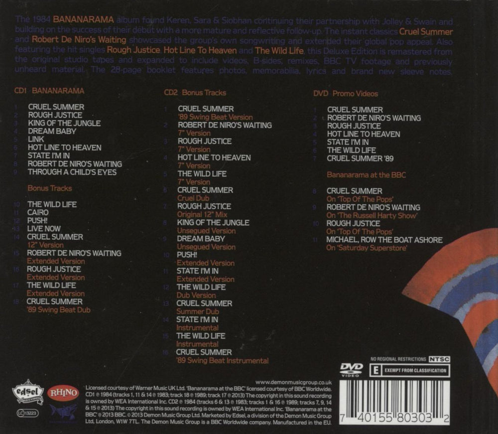 Bananarama Bananarama UK 3-disc CD/DVD Set 740155803032