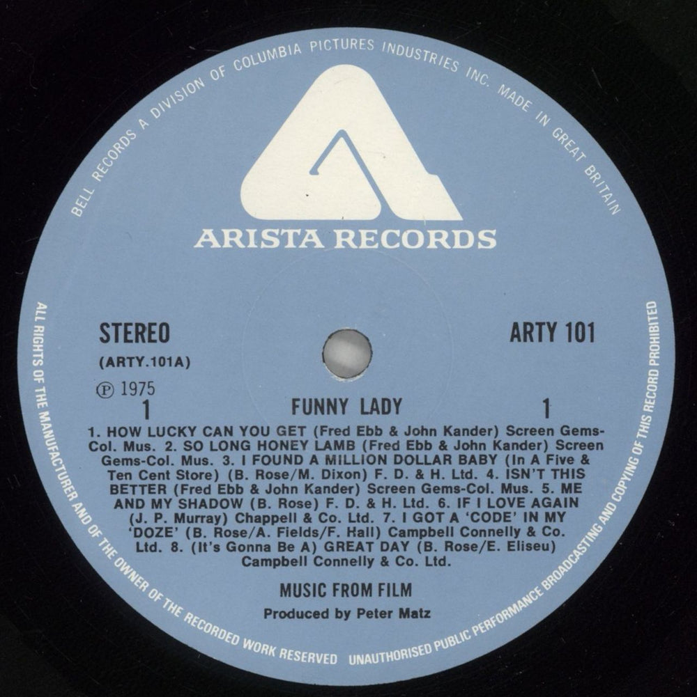 Barbra Streisand Funny Lady UK vinyl LP album (LP record) BARLPFU366351