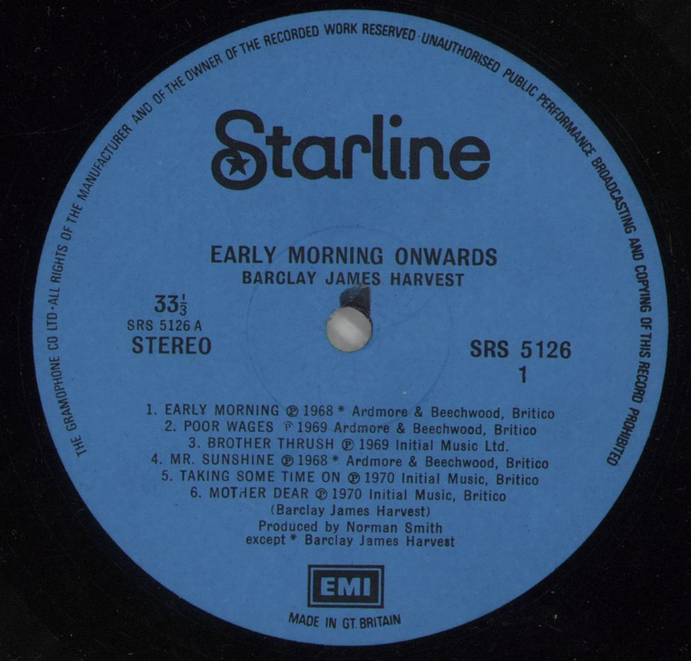 Barclay James Harvest Early Morning Onwards - 1st - EX UK vinyl LP album (LP record) BJHLPEA81847