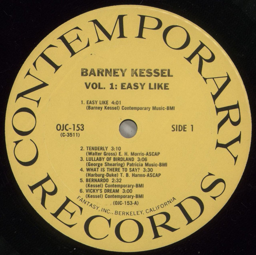 Barney Kessel Volume 1: Easy Like US vinyl LP album (LP record) BC0LPVO682437