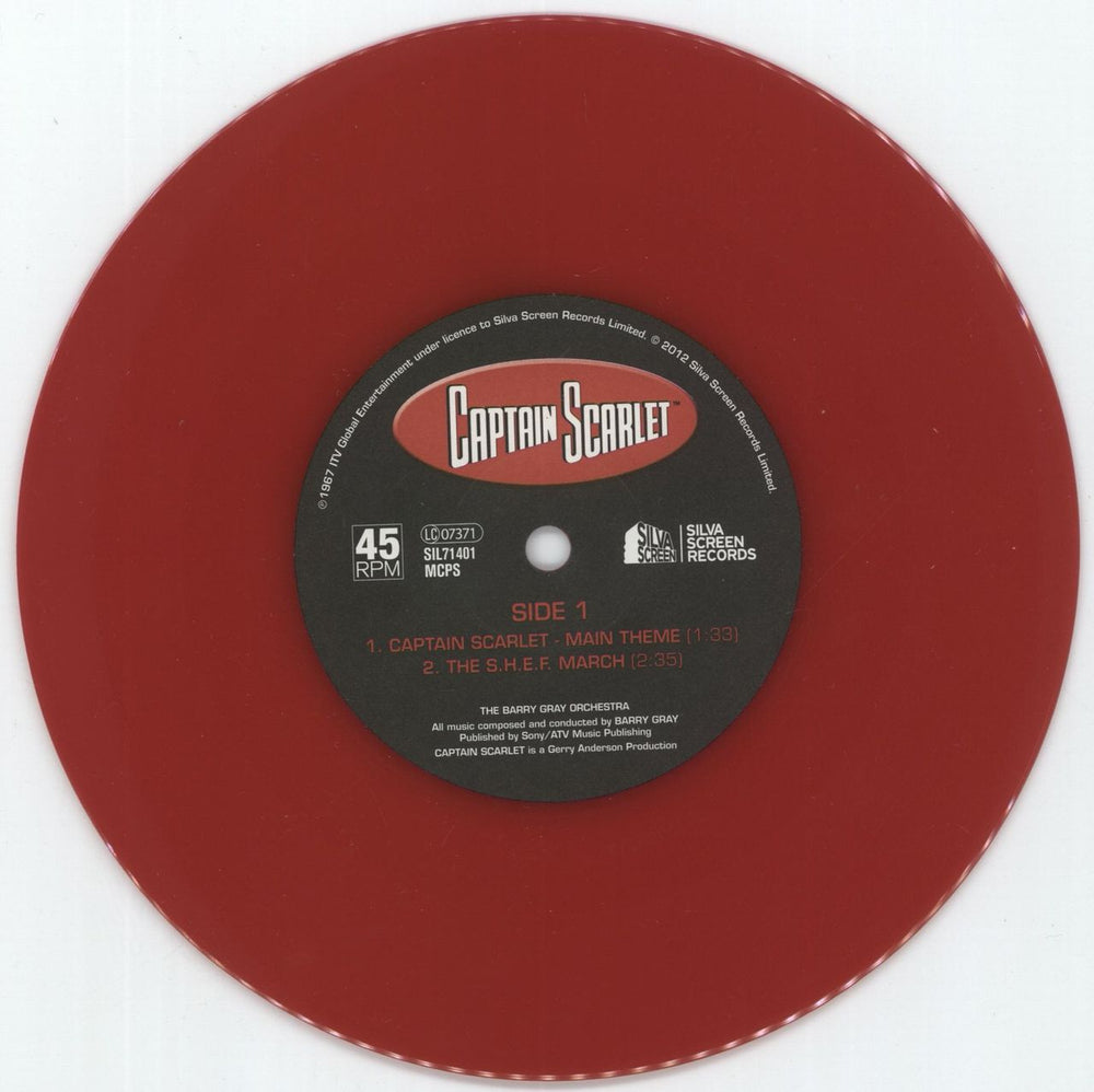 Barry Gray Captain Scarlet - Red Vinyl UK 7" vinyl single (7 inch record / 45) BZY07CA876874