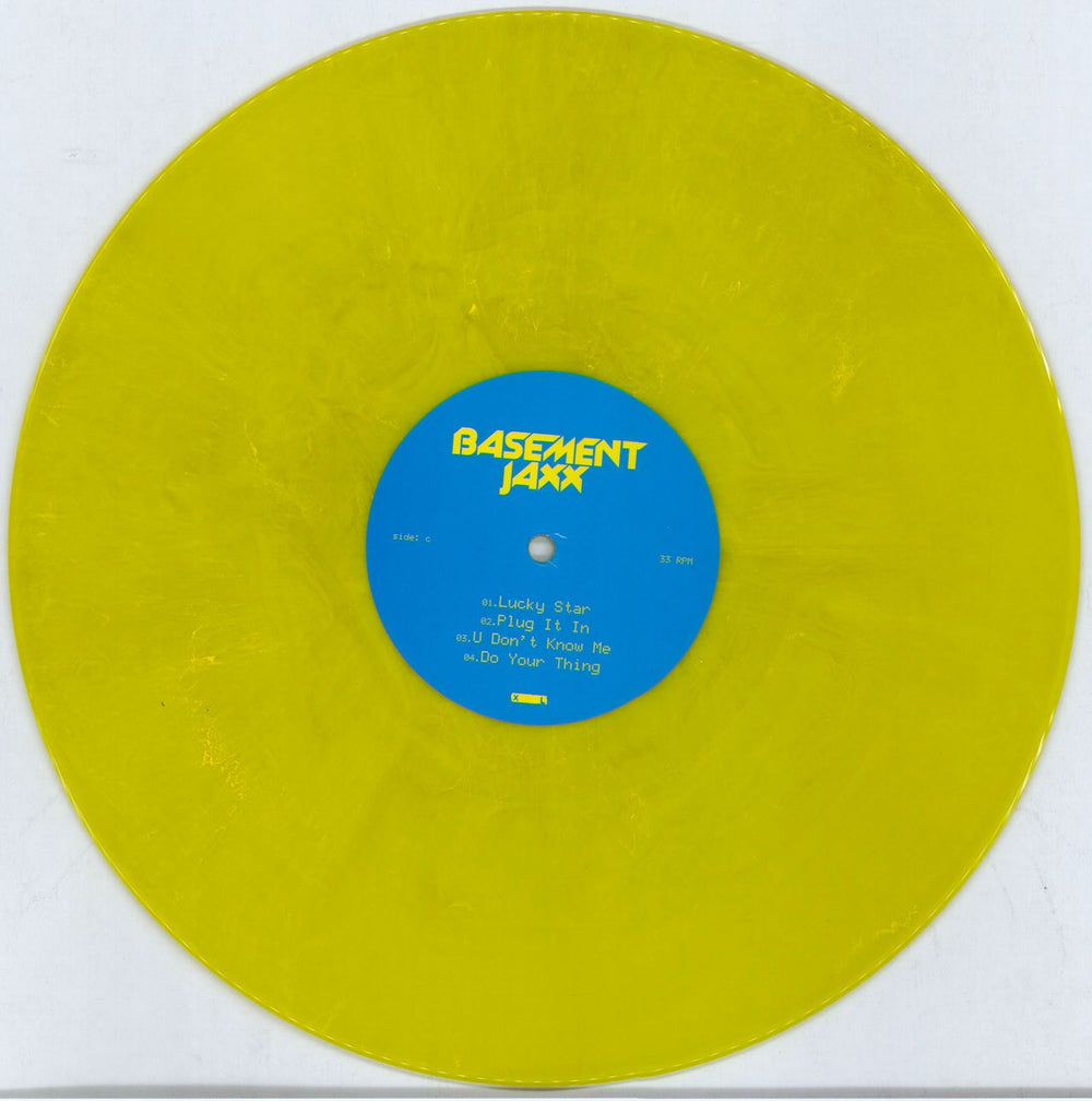 Basement Jaxx The Singles - Yellow & Blue Vinyl UK 2-LP vinyl record set (Double LP Album)