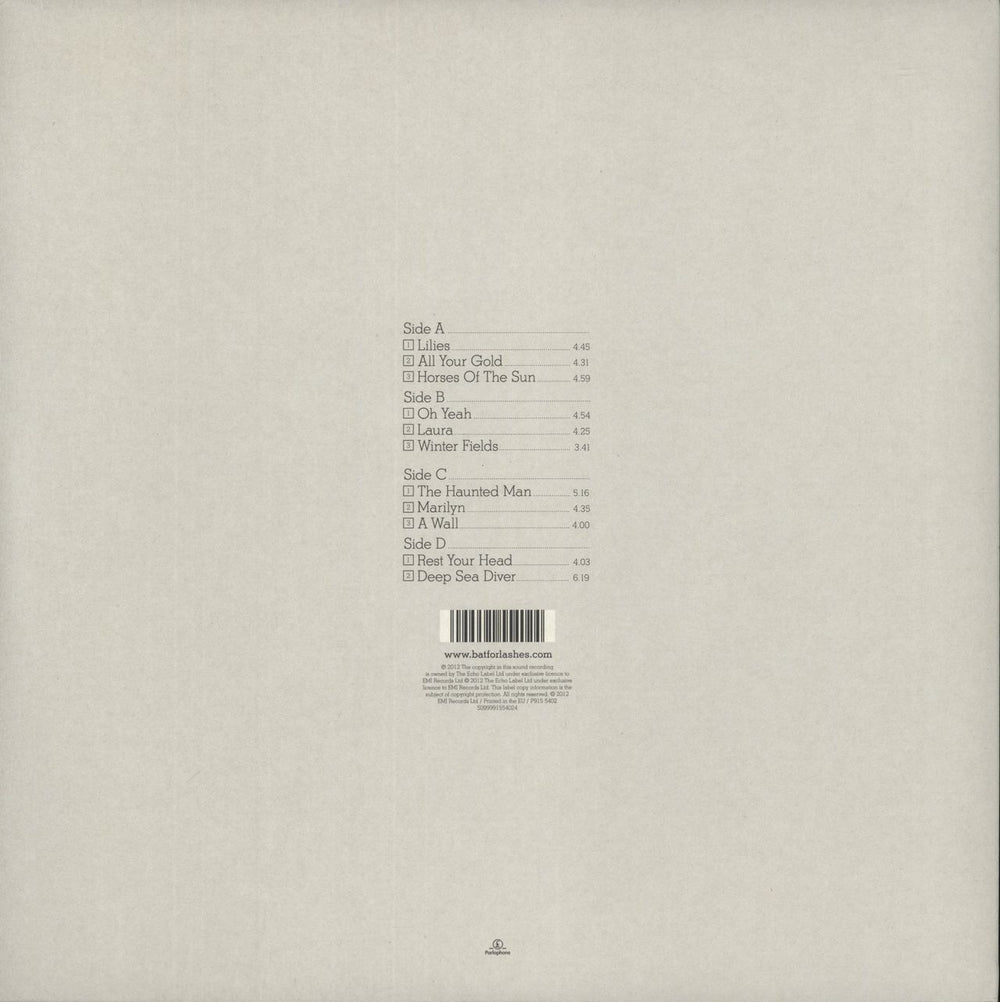 Bat For Lashes The Haunted Man - White Vinyl UK 2-LP vinyl record set (Double LP Album) 5099991554024
