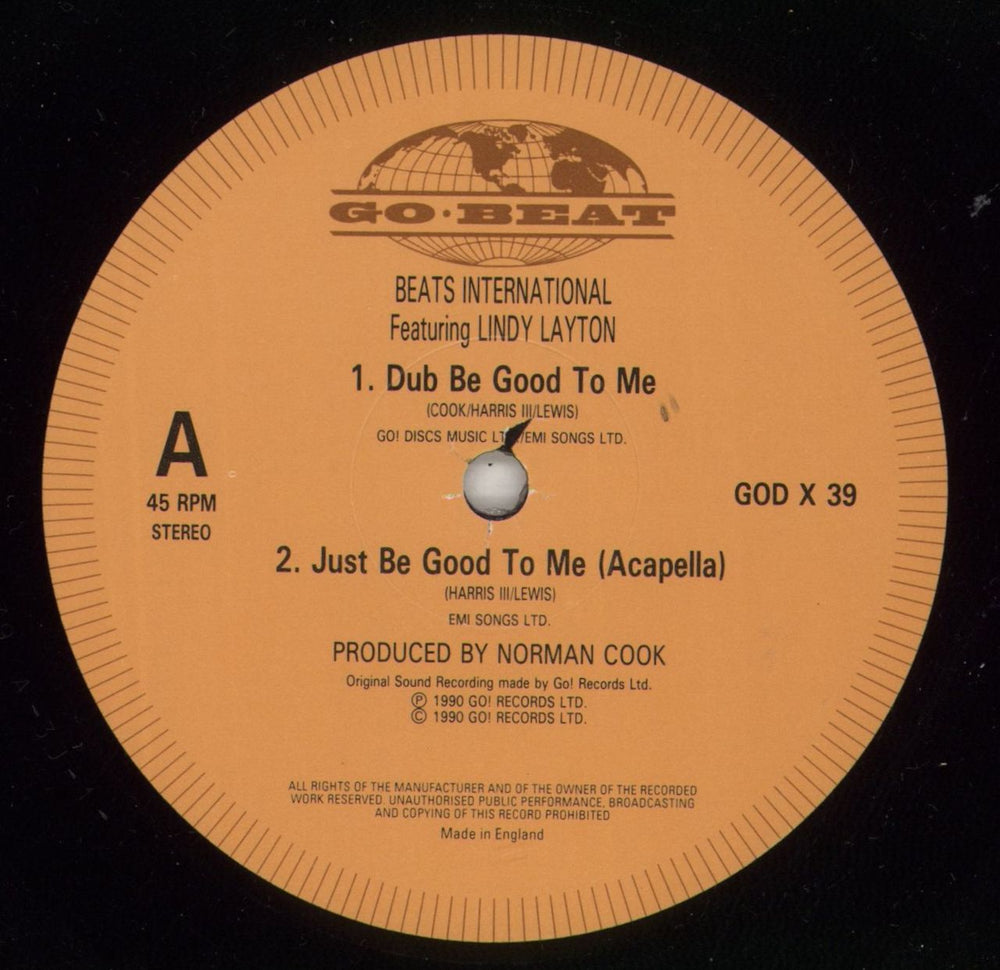 Beats International Dub Be Good To Me - Top Opening UK 12" vinyl single (12 inch record / Maxi-single) BIN12DU865030