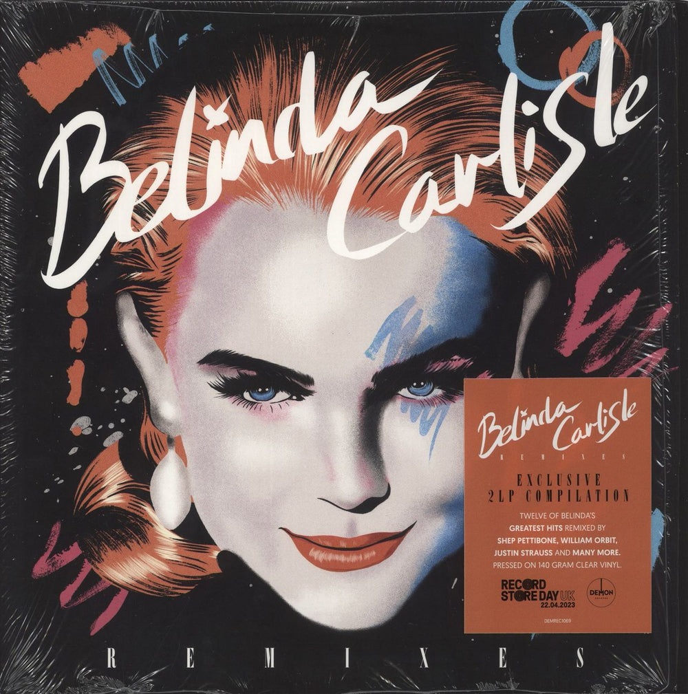 Belinda Carlisle Remixes - Clear Vinyl US 2-LP vinyl record set (Double LP Album) DEMREC1069