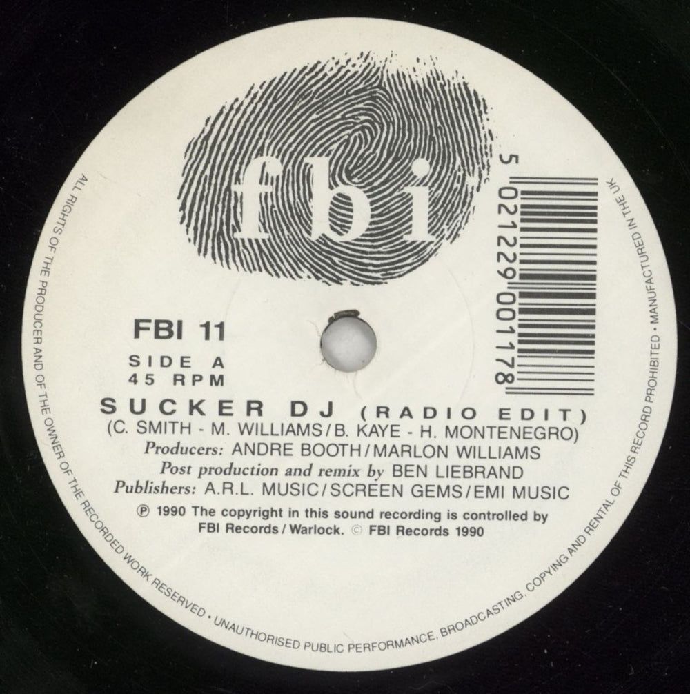 Ben Liebrand Sucker DJ (Radio Edit) UK 7" vinyl single (7 inch record / 45) BNL07SU116770