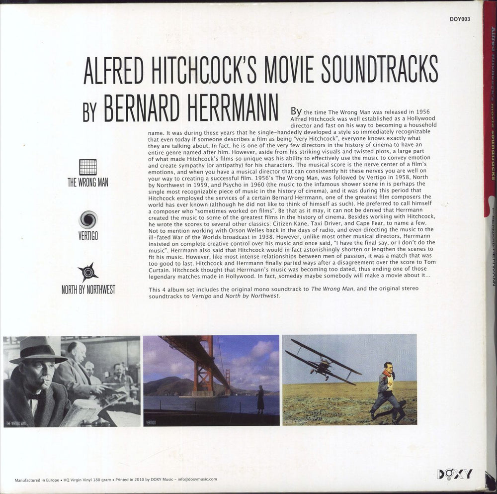 Bernard Herrmann Alfred Hitchcock's Movie Soundtracks - The Wrong Man • Vertigo • Nort UK 4-LP vinyl album record set