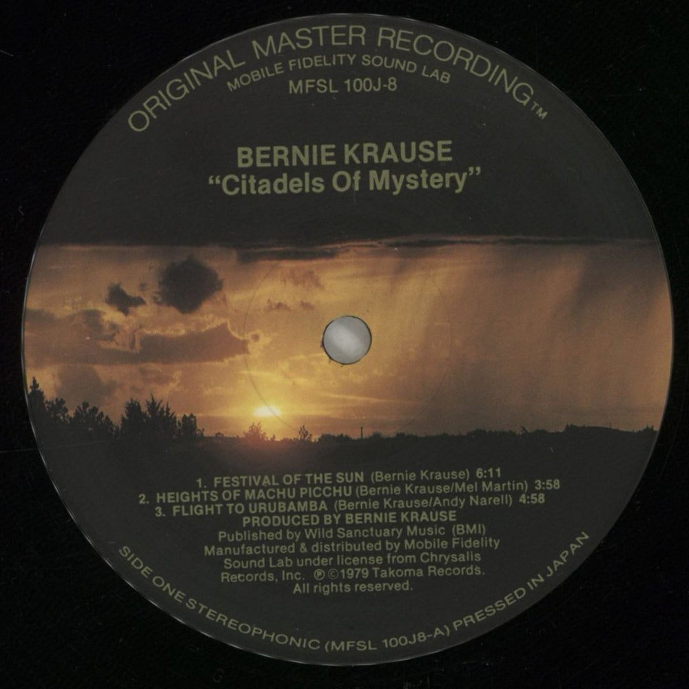 Bernie Krause Citadels Of Mystery US vinyl LP album (LP record) BKELPCI342443