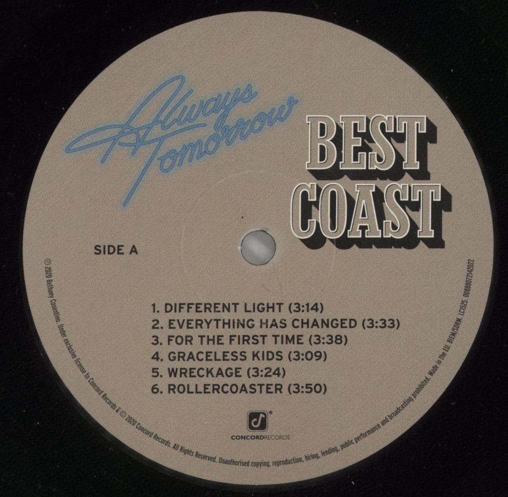 Best Coast Always Tomorrow UK vinyl LP album (LP record) B8SLPAL866672