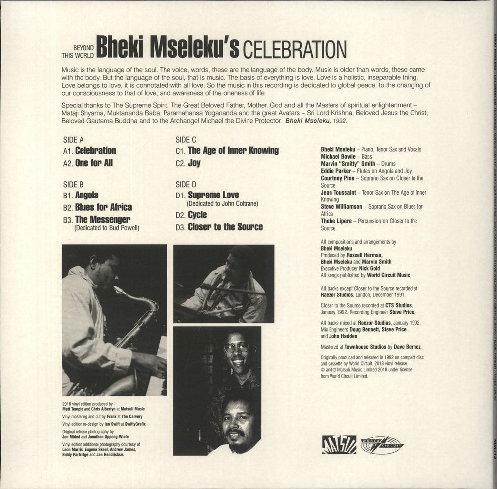 Bheki Mseleku Celebration UK 2-LP vinyl record set (Double LP Album)