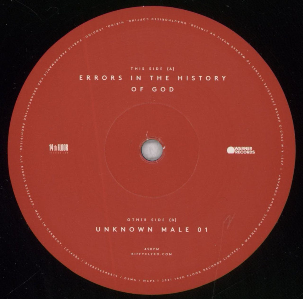Biffy Clyro Errors In The History Of God UK 10" vinyl single (10 inch record) B.Y10ER839774