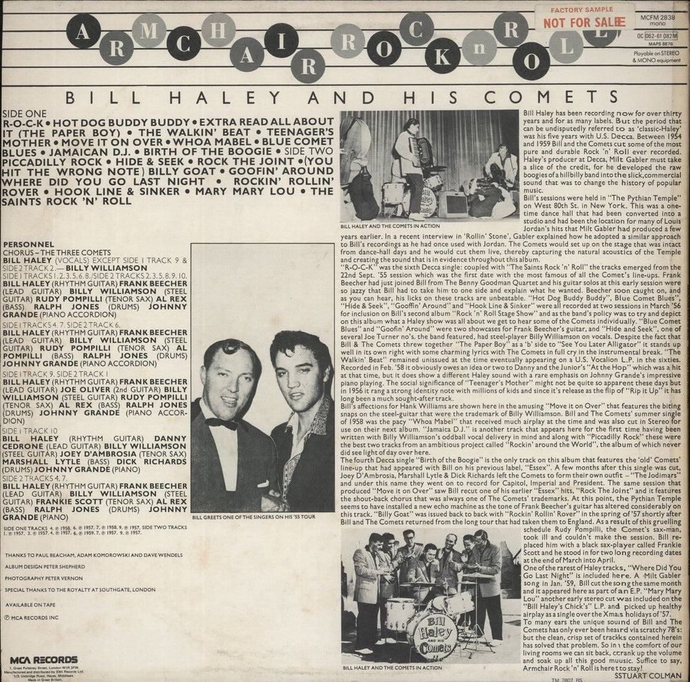 Bill Haley & The Comets Armchair Rock 'n' Roll - Factory Sample UK vinyl LP album (LP record)