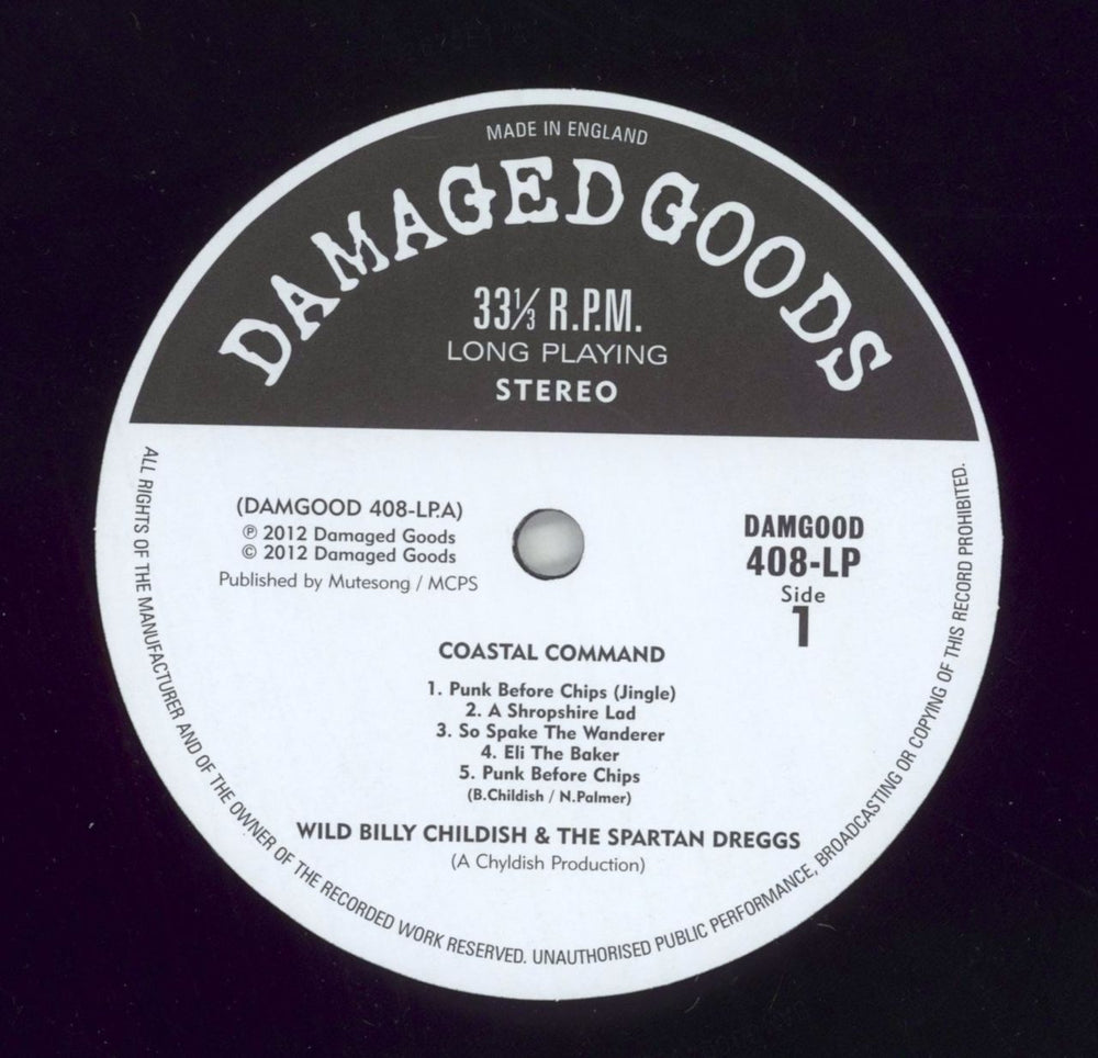 Billy Childish Coastal Command UK vinyl LP album (LP record) BLCLPCO859566